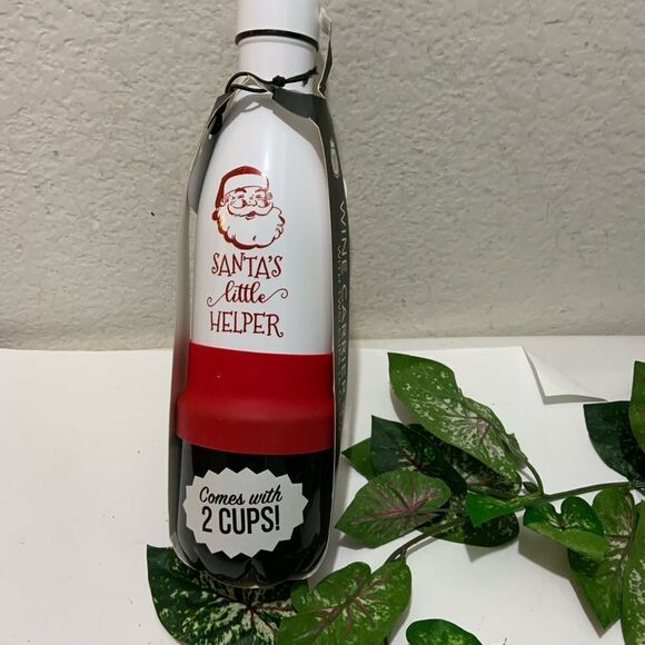 Wine Carrier with Two Cups Santa - Picture 1 of 4